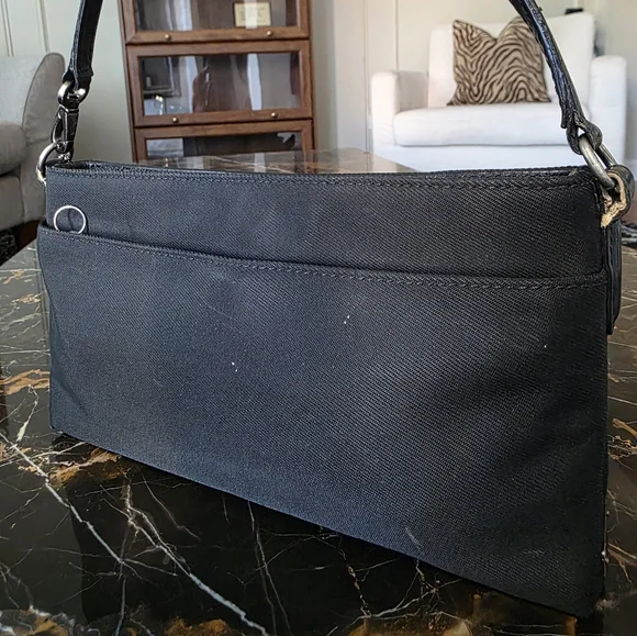 Vtg Coach Mercer Demi 7407 Shoulder bag Black Nylon Canvas Leather trim Y2K - Picture 9 of 17